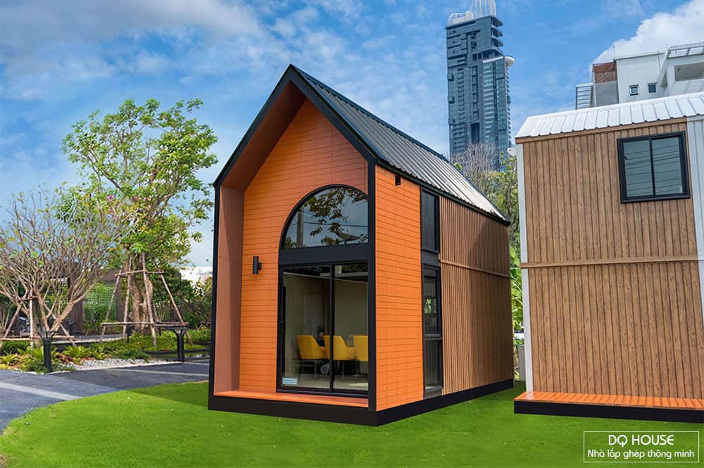 Nha lap ghep panel 1 tang co gac lung phong cach bac au