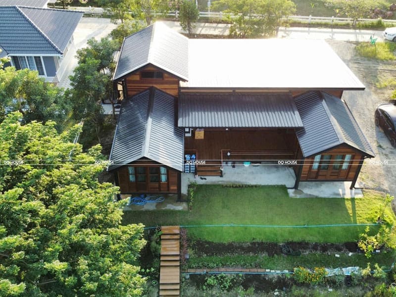 Mau nha khung thep lap ghep kieu biet thu