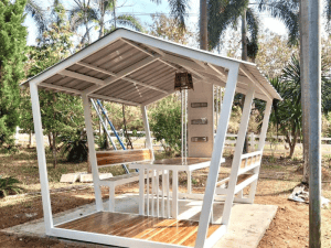 Nha choi san vuon nc dq21 khung thep trang tri 3x2m tich hop ghe du 1