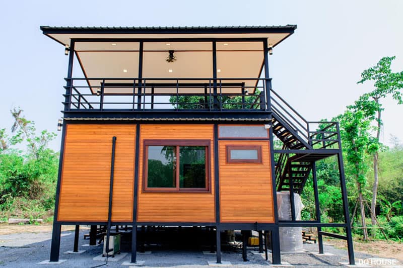 Nha go lap ghep ket cau thep phong cach don gian 1