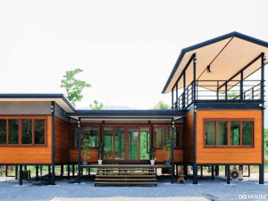 Nha go lap ghep ket cau thep phong cach don gian dq 021