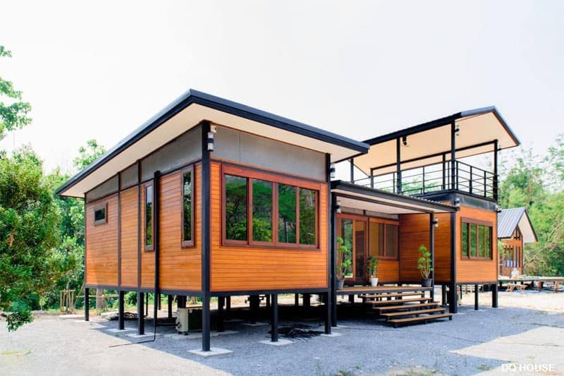 Nha go lap ghep ket cau thep phong cach don gian