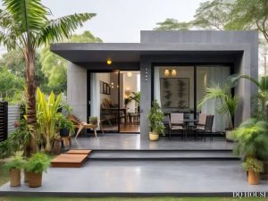 Nha lap ghep nho phong cach hien dai kieu nha vuon