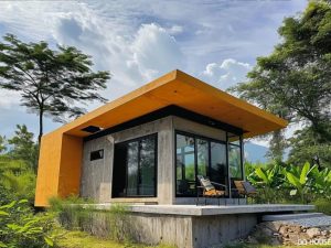 Nha lap ghep panel gac xep 1 tang san vuon 2