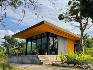 Nha lap ghep panel gac xep 1 tang san vuon