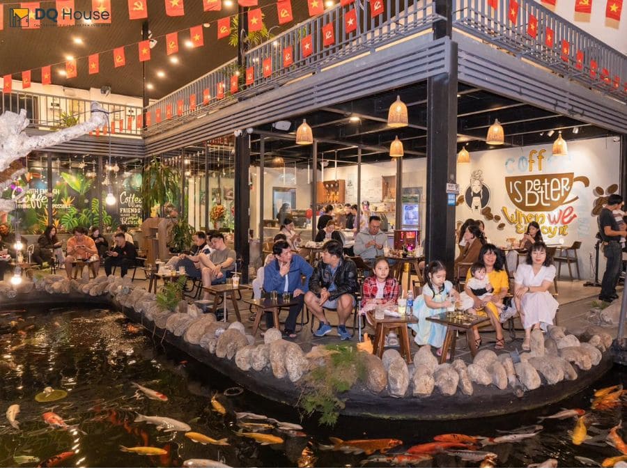 Quan ca phe khung thep co tang hoac tang lung